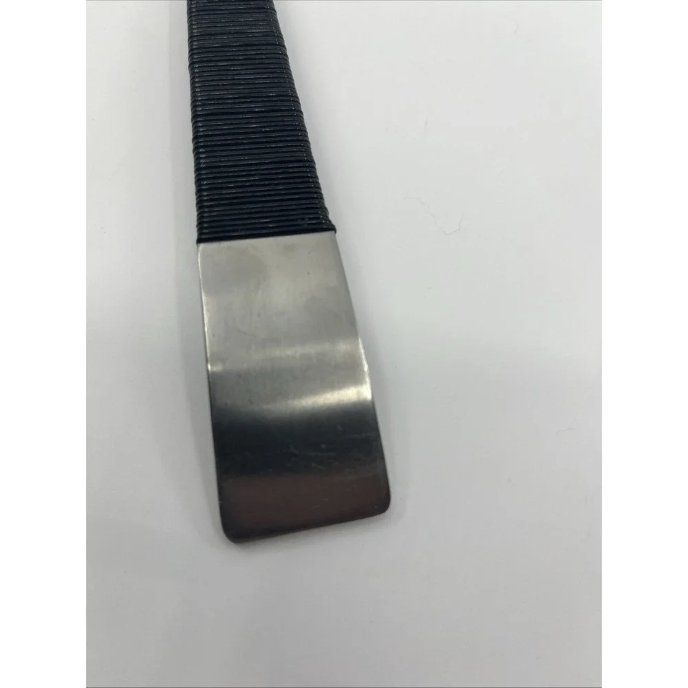 NASCO Japan Large Salad Fork Black Twine Handle Serving Stainless  11.5